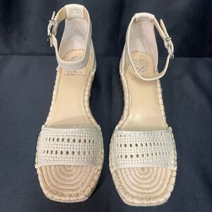 Vince Camuto Womens Jellisa Espadrille Wedge Sandal Cream Eyelets {ch}